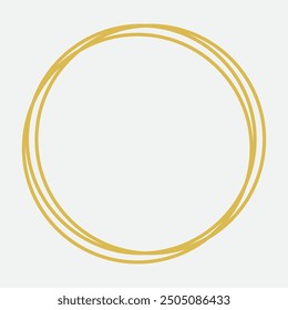 Hand drawn and pen draw circle and Round line icon. Flat style isolated on white background. Handwritten circle vector illustration.