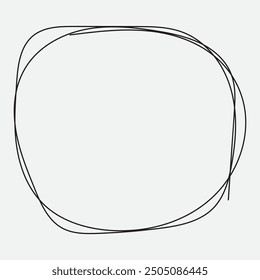 Dibujado a mano y dibujar círculo y icono de línea redonda. Estilo plano aislado sobre fondo blanco. Ilustración vectorial circular manuscrita.