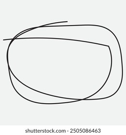 Dibujado a mano y dibujar círculo y icono de línea redonda. Estilo plano aislado sobre fondo blanco. Ilustración vectorial circular manuscrita.