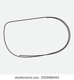 Dibujado a mano y dibujar círculo y icono de línea redonda. Estilo plano aislado sobre fondo blanco. Ilustración vectorial circular manuscrita.