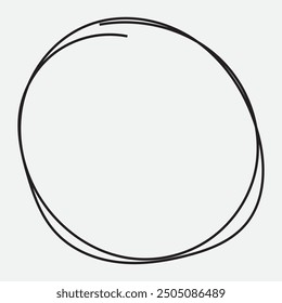 Hand drawn and pen draw circle and Round line icon. Flat style isolated on white background. Handwritten circle vector illustration.