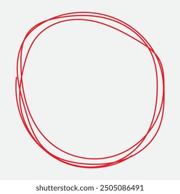 Hand drawn and pen draw circle and Round line icon. Flat style isolated on white background. Handwritten circle vector illustration.