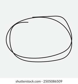 Hand drawn and pen draw circle and Round line icon. Flat style isolated on white background. Handwritten circle vector illustration.