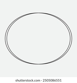 Hand drawn and pen draw circle and Round line icon. Flat style isolated on white background. Handwritten circle vector illustration.
