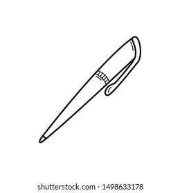 Hand drawn pen isolated on a white. Vector illustration.