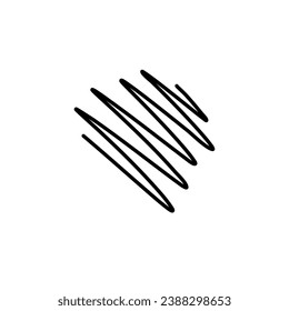 Garganta de la línea de la pluma dibujada a mano. Línea de la pluma de textura. Elemento de diseño de líneas de la pluma de dibujo manual