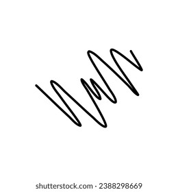 Garganta de la línea de la pluma dibujada a mano. Línea de la pluma de textura. Elemento de diseño de líneas de la pluma de dibujo manual