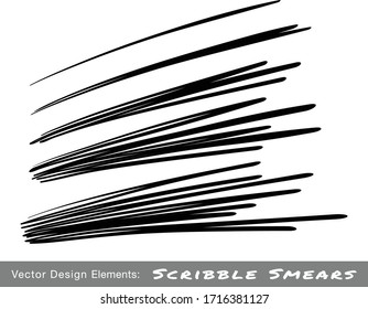 Hand drawn pen scribble line set. Marker oblique stroke scratch collection.  Brush black scrawl sketch smears. Vector mark design elements in perspective. 