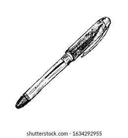 Hand drawn pen sketch. Vector doodle illustration.