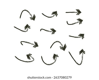 hand drawn pencil arrows collection