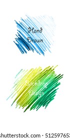 hand drawn pencil backdrop set in vector