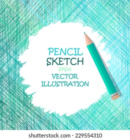 Hand drawn with a pencil banner. Vector illustration