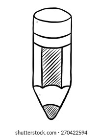 hand drawn pencil / cartoon vector and illustration, black and white, hand drawn, sketch style, isolated on white background.
