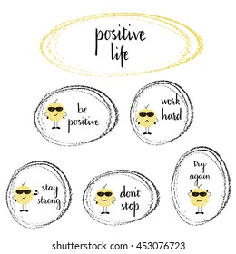 Hand drawn pencil different emoticons