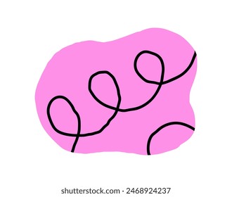 Hand drawn pencil organic shapes with doodle strokes and outlines, squiggles and scribbles. fluid, flowing, irregular elements in trendy colors
