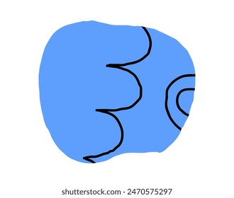 Hand drawn pencil organic shapes with doodle strokes and outlines, squiggles and scribbles. fluid, flowing, irregular elements in trendy colors