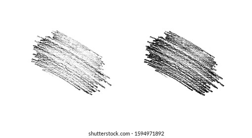 Hand Drawn Pencil Scribble Crosshatch Set Isolated On White Background In Sketch Doodle Style With Texture In Black Color.