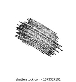 Hand drawn pencil scribble  isolated on white background in sketch doodle style with texture in black color.