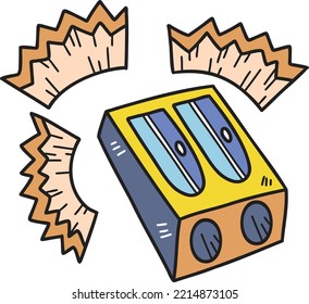 Hand Drawn pencil sharpener illustration isolated on background