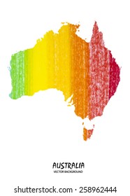 hand drawn pencil stroke map of Australia isolated on white. Vector version