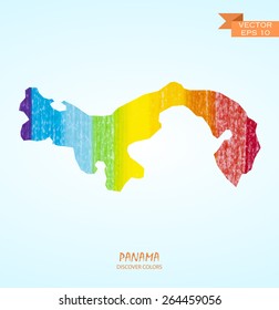 hand drawn pencil stroke map of Panama isolated. Vector version
