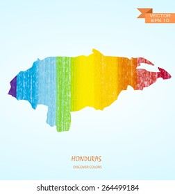 hand drawn pencil stroke map of Honduras isolated. Vector version