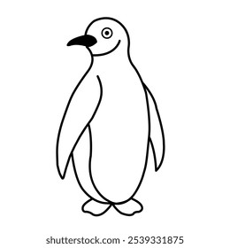 Hand drawn penguin outline illustration