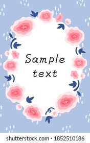 hand drawn peonies' frame / postcard template