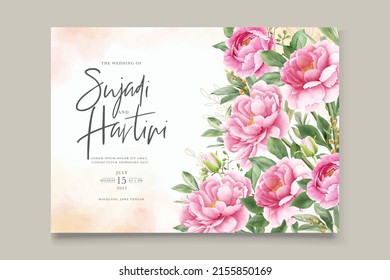hand drawn peony background design