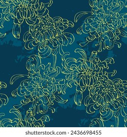 Hand Drawn Peony Flower Seamless Pattern Background. Elegant design element for greeting cards birthday, valentine's day, wedding and engagement invitation card template.