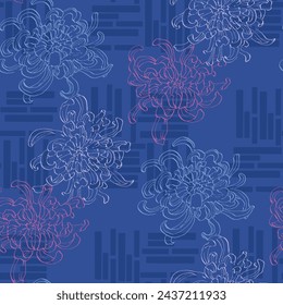 Hand Drawn Peony Flower Seamless Pattern Background. Elegant design element for greeting cards birthday, valentine's day, wedding and engagement invitation card template.