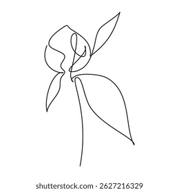 Hand drawn peony flower vector. Linear icon. Line continuous drawing. Floral design, botanical print, card, wall art poster, logo, sign, doodle, symbol. Abstract cartoon plant illustration