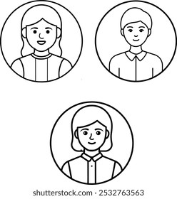 Hand drawn people avatar set vector illustration