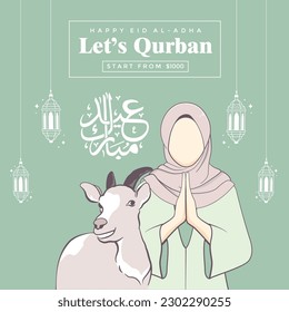 Hand atrajo a la gente que celebraba el post de eid al-adha en los medios sociales. traducir: eid al adha