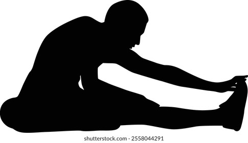 Hand drawn people doing fitness silhouette illustration