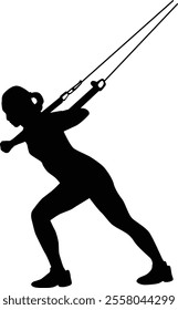 Hand drawn people doing fitness silhouette illustration