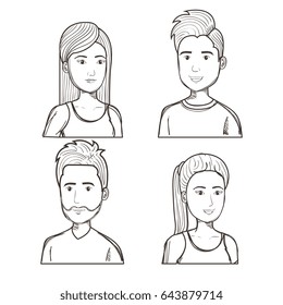 Hand drawn people set