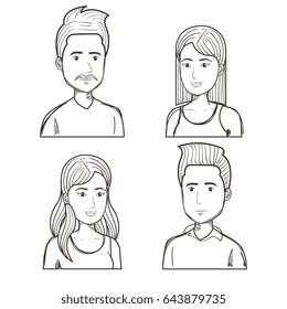 Hand drawn people set