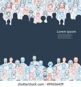 hand drawn people vector background for your text