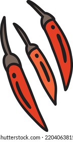 Hand Drawn pepper illustration isolated on background