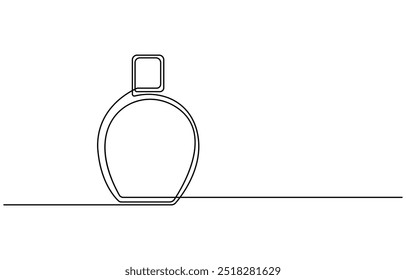 Diseño de botella de perfume dibujado a mano. Dibujo continuo de una línea de Ilustración vectorial de contorno, Conjunto de contorno de botellas de perfume Vector. Ilustración de dibujo continuo de una línea. Silueta lineal