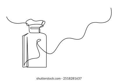 Diseño de botella de perfume dibujado a mano. Dibujo continuo de una línea de Ilustración vectorial de contorno, Conjunto de contorno de botellas de perfume Vector. Ilustración de dibujo continuo de una línea. Silueta lineal