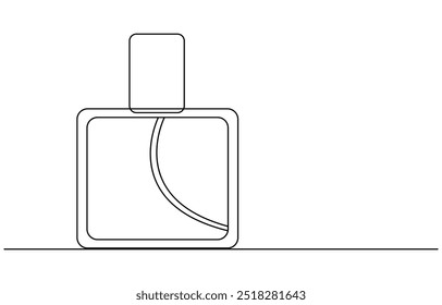 Handgezeichnetes Parfümflaschendesign. Eine Linie kontinuierliche Zeichnung der Kontur Vektorgrafik, Umriss Satz von Parfümflaschen Vektor. Eine durchgehende Zeichnungsgrafik mit einer Linie. Lineare Silhouette