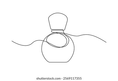 Hand drawn perfume bottle design. One line continuous drawing, Outline set of perfume bottles vector. One line continuous drawing illustration.