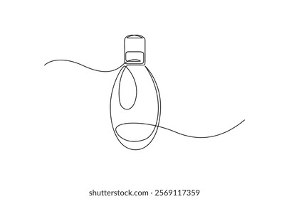 Hand drawn perfume bottle design. One line continuous drawing, Outline set of perfume bottles vector. One line continuous drawing illustration.