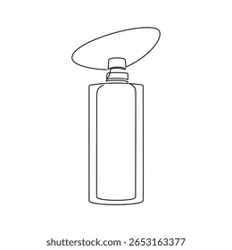 Hand drawn perfume bottle vector. One line continuous drawing. Linear silhouette, minimal icon, beauty fashion print, banner, card, wall art poster, brochure, doodle illustration, fragrance, spray