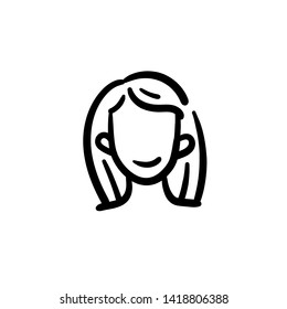Hand drawn person. Simple vector icon