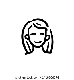 Hand drawn person. Simple vector icon