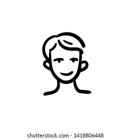 Hand drawn person. Simple vector icon