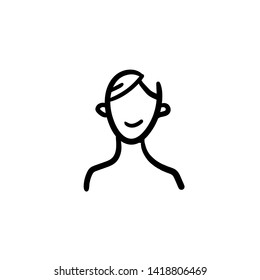 Hand drawn person. Simple vector icon